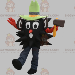 BIGGYMONKEY™ Schwarzes Holzfäller-Maskottchen-Kostüm mit Hut -