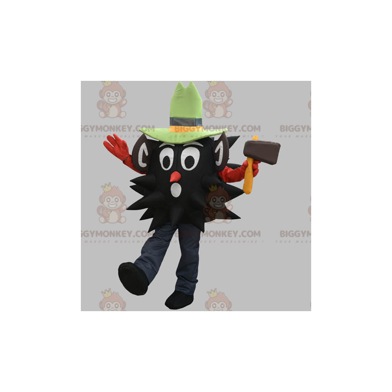 BIGGYMONKEY™ Black Lumberjack Mascot Costume With Hat -