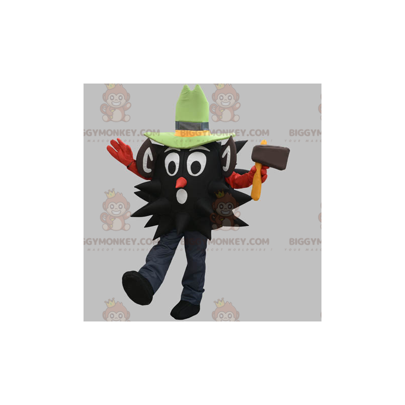 BIGGYMONKEY™ Costume mascotte boscaiolo nero con cappello -