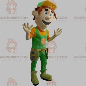 Disfraz de mascota de trabajador con herramientas BIGGYMONKEY™