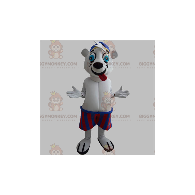 Jääkarhu BIGGYMONKEY™ maskottiasu, jossa on kieli ja paita - Karhun maskotti - BIGGYMONKEY_05570 - BiggyMonkey.com