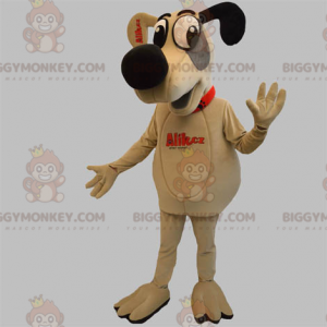 BIGGYMONKEY™ Plüsch-Hundemaskottchen-Kostüm in Beige, Grau und