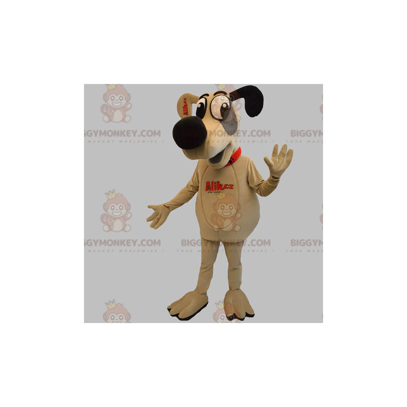 Disfraz de mascota de perro de peluche BIGGYMONKEY™ beige, gris Disfraz de mascota de perro de peluche BIGGYMONKEY™ beige, gris