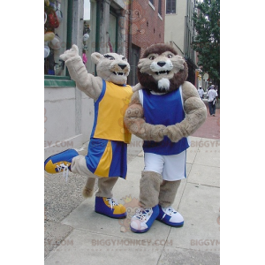 2 BIGGYMONKEY™s lion and lioness mascots – Biggymonkey.com