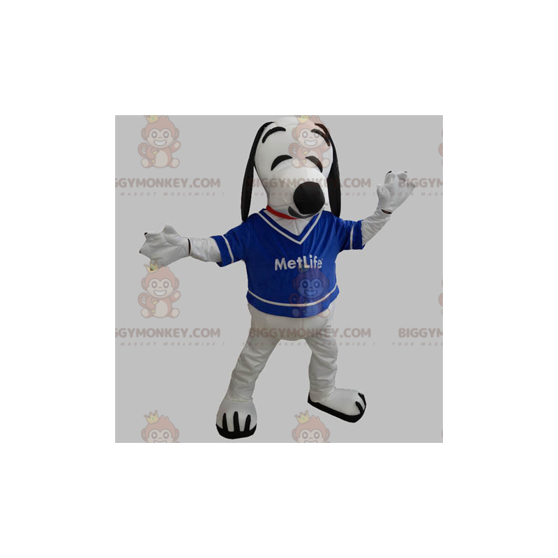 Witte en zwarte hond BIGGYMONKEY™ mascottekostuum. Snoopy's