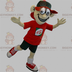 Disfraz de mascota BIGGYMONKEY™ para repartidor de pizzas.