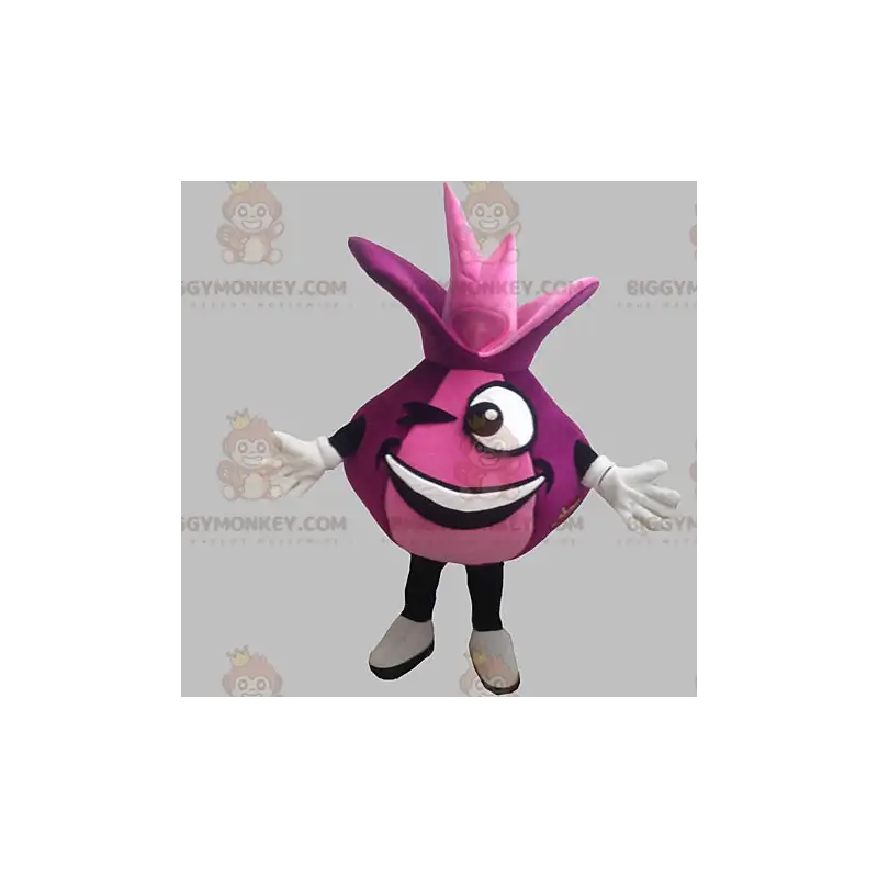 Funny Giant Red Onion BIGGYMONKEY™ Mascot Costume. Pink Funny Giant Red Onion BIGGYMONKEY™ Mascot Costume. Pink