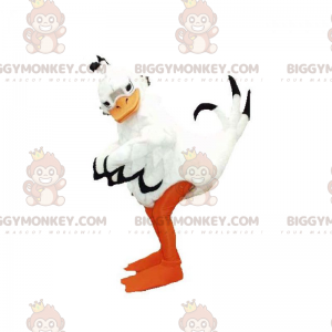 BIGGYMONKEY™ kæmpe sort & orange hvid andemaskotkostume -