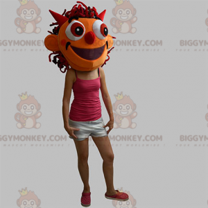 Imp Orange Monster Head BIGGYMONKEY™ maskotkostume - Monster maskoter - BIGGYMONKEY_05596 - BiggyMonkey.com