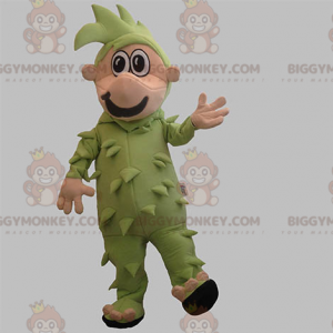 BIGGYMONKEY™ Mascot Costume Green Dressed Man with Green Hair -