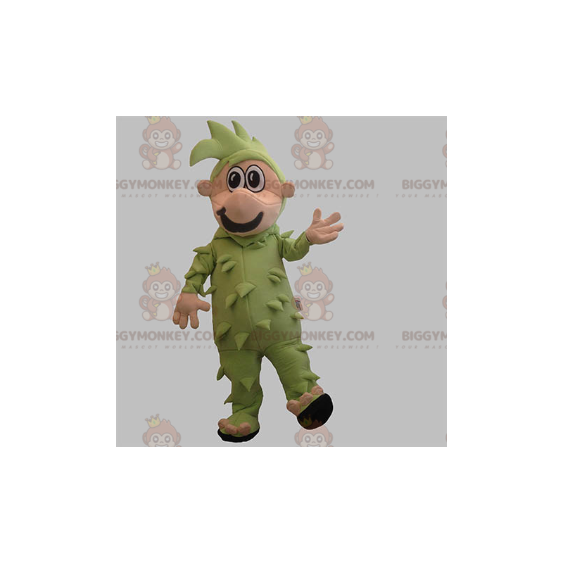 BIGGYMONKEY™ Mascot Costume Green Dressed Man with Green Hair -