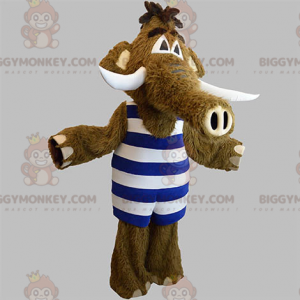 Costume de mascotte BIGGYMONKEY™ de mammouth marron avec une