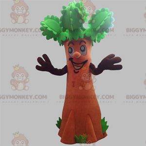 Brown and Green Giant Tree BIGGYMONKEY™ Mascot Costume. Shrub