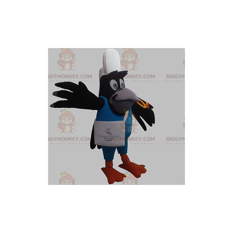 BIGGYMONKEY™ μασκότ στολή Black Bird Crow Magpie με στολή Delivery Man - Μασκότ πουλιών - BIGGYMONKEY_05602 - BiggyMonkey.com