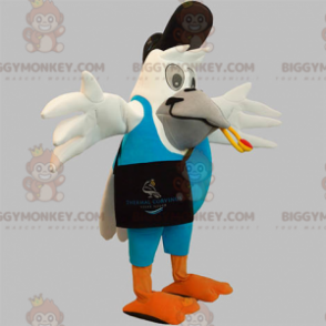 Στολή μασκότ BIGGYMONKEY™ Giant White Bird με στολή ταχυδρόμων - Μασκότ πουλιών - BIGGYMONKEY_05603 - BiggyMonkey.com