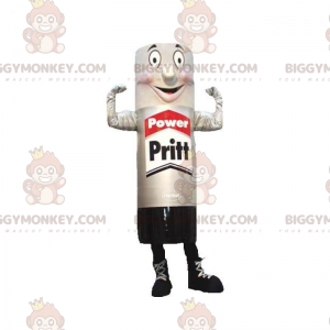 Στολή μασκότ BIGGYMONKEY™ Giant Glue Tube με γκρι και μαύρο χρώμα - Μη ταξινομημένες μασκότ - BiggyMonkey.com