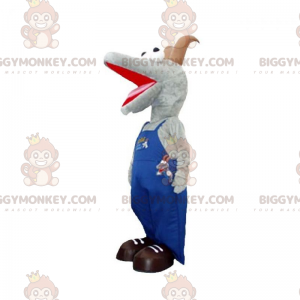 BIGGYMONKEY™ Grau-braunes Ziegen-Maskottchen-Kostüm im Overall