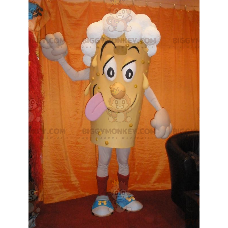 Lumiukko BIGGYMONKEY™ maskottiasu valkoisilla hiuksilla. Beer Lumiukko BIGGYMONKEY™ maskottiasu valkoisilla hiuksilla. Beer