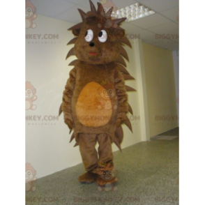 Suave y lindo disfraz de mascota erizo marrón y naranja