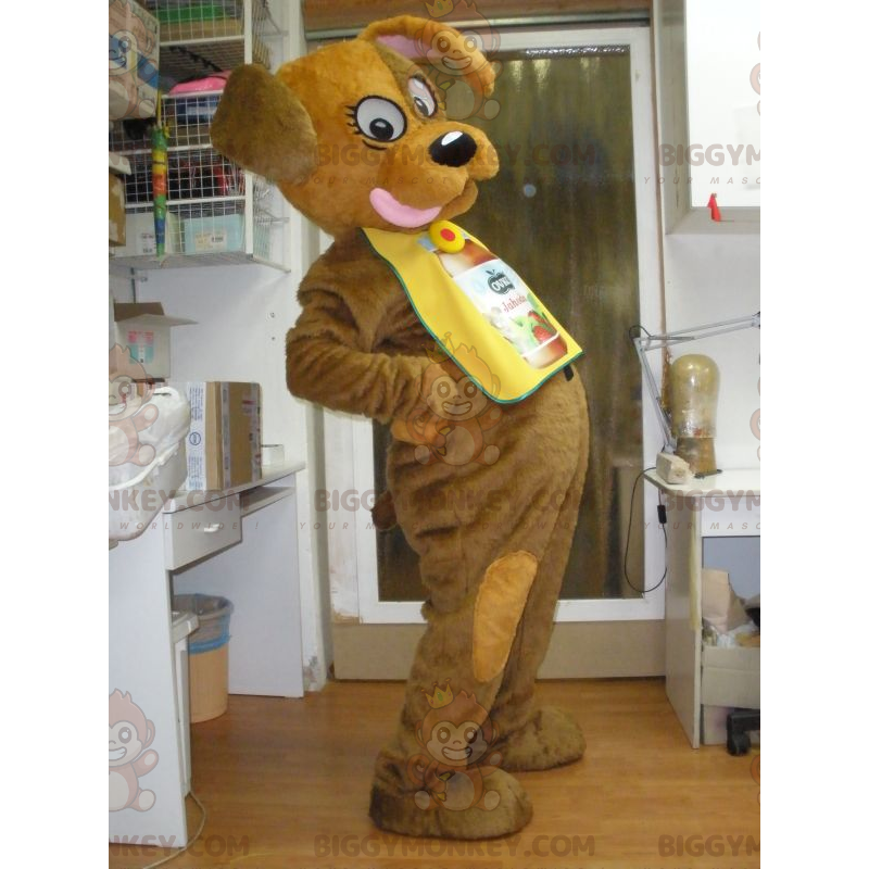 Kostium maskotki brązowego psa BIGGYMONKEY™ Wystający język - Kostium maskotki brązowego psa BIGGYMONKEY™ Wystający język -