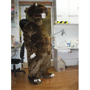 Giant Brown and Black Beaver BIGGYMONKEY™ Mascot Costume -
