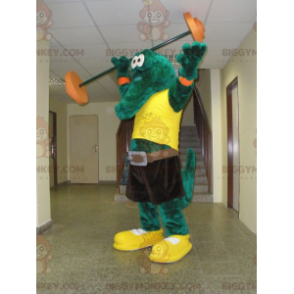 Στολή μασκότ BIGGYMONKEY™ Green Crocodile με κίτρινο μπλουζάκι - Μασκότ κροκόδειλου - BIGGYMONKEY_05634 - BiggyMonkey.com