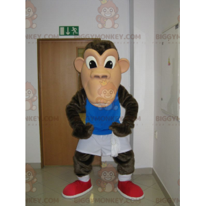 BIGGYMONKEY™ Brown Chimpanzee Monkey Mascot Costume In