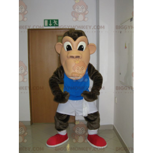 BIGGYMONKEY™ bruin chimpansee aap mascotte kostuum in