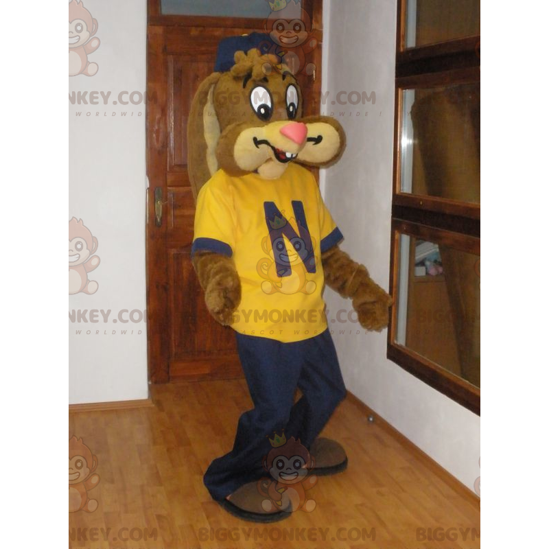 BIGGYMONKEY™ mascot costume of the famous Nesquick bunny. Brown