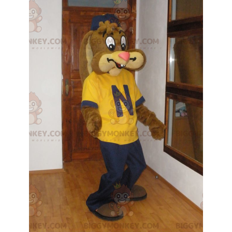 BIGGYMONKEY™ maskotdräkt av den berömda Nesquick-kaninen. Brun BIGGYMONKEY™ maskotdräkt av den berömda Nesquick-kaninen. Brun