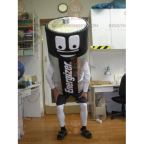 Kostium maskotki BIGGYMONKEY™ w gigantycznym czarno-szarym stosie Energizer - Maskotki przedmiotów - BiggyMonkey.com