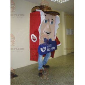 Στολή μασκότ Giant Parcel BIGGYMONKEY™ ντυμένη στα κόκκινα και