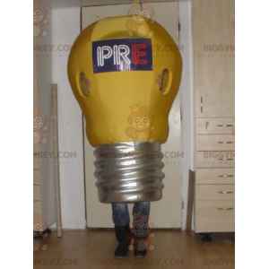 Yellow and Gray Giant Light Bulb BIGGYMONKEY™ Mascot Costume -