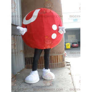 Traje de mascote de bola gigante vermelha e branca BIGGYMONKEY™