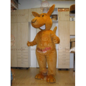 Στολή μασκότ BIGGYMONKEY™ Giant Smiling Orange Kangaroo - Μασκότ καγκουρό - BIGGYMONKEY_05667 - BiggyMonkey.com