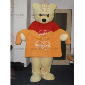 Meget blød og sød gul bamse BIGGYMONKEY™ maskotkostume -