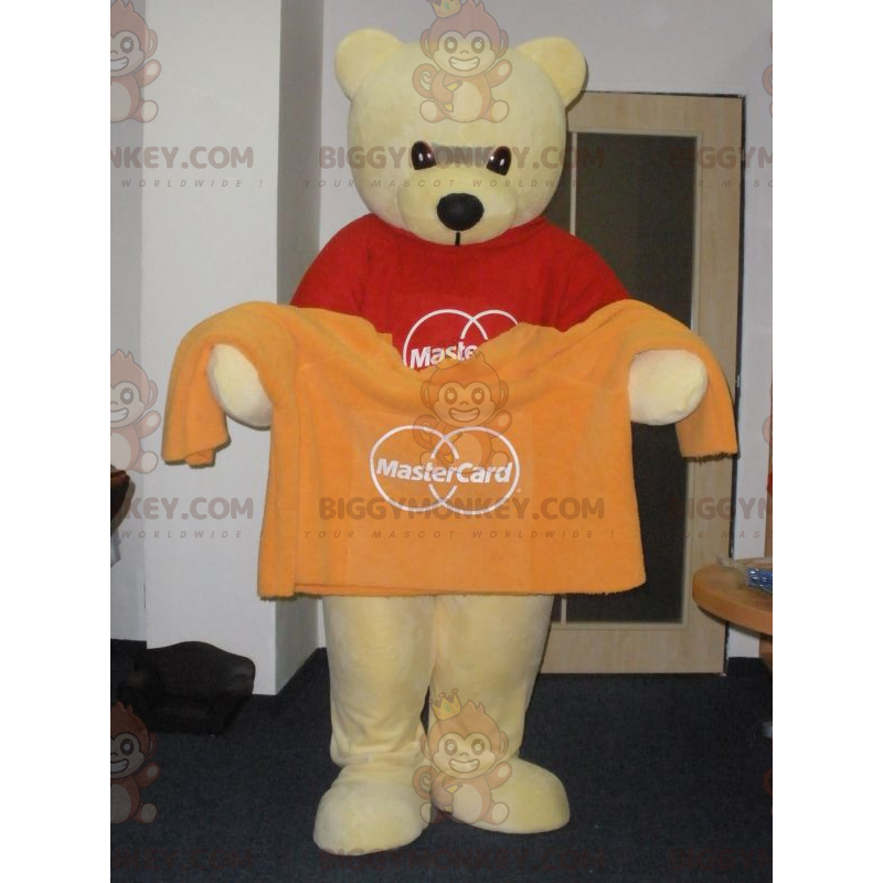 Disfraz de mascota de oso de peluche amarillo muy suave y lindo Disfraz de mascota de oso de peluche amarillo muy suave y lindo