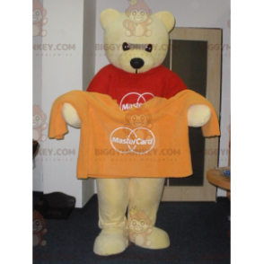 Meget blød og sød gul bamse BIGGYMONKEY™ maskotkostume -