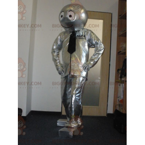 Disfraz de mascota BIGGYMONKEY™ de hombre robot plateado -