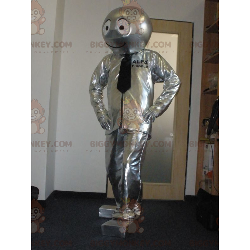 Hopeinen robottimiehen BIGGYMONKEY™ maskottiasu - Hopeinen robottimiehen BIGGYMONKEY™ maskottiasu -