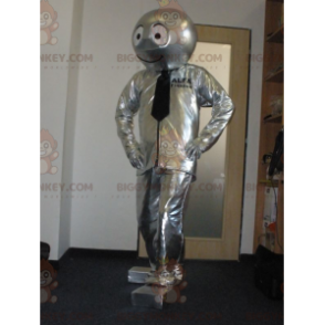 Silberner Robotermann BIGGYMONKEY™ Maskottchenkostüm -