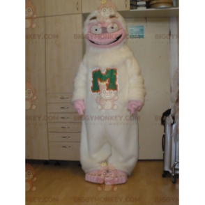 Super Fun White and Pink Yeti BIGGYMONKEY™ Mascot Costume -