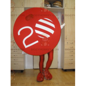 BIGGYMONKEY™ Maskottchenkostüm von TV Nova. Rotes rundes BIGGYMONKEY™ Maskottchen-Kostüm - BiggyMonkey.com