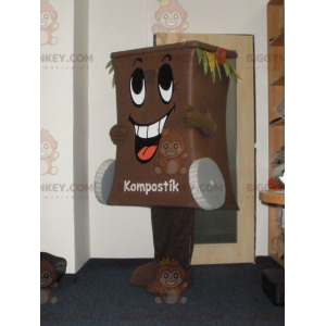 Brun affaldsbeholder BIGGYMONKEY™ maskotkostume -