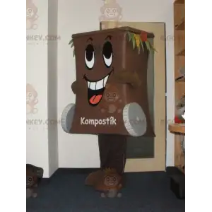 Καφέ Στολή μασκότ BIGGYMONKEY™ Dumpster Bin - Biggymonkey.com