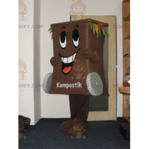 Καφέ Στολή μασκότ BIGGYMONKEY™ Dumpster Bin - Μασκότ αντικειμένων - BIGGYMONKEY_05685 - BiggyMonkey.com