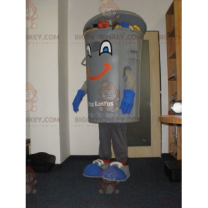 Costume de mascotte BIGGYMONKEY™ de poubelle gris géante.