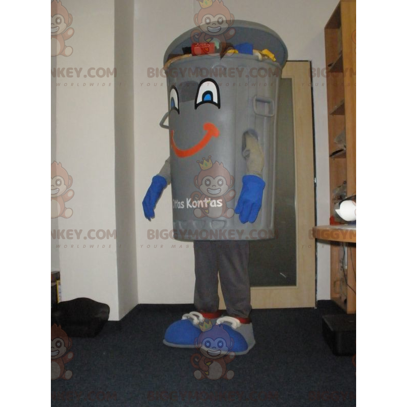 Costume de mascotte BIGGYMONKEY™ de poubelle gris géante. Costume de mascotte BIGGYMONKEY™ de poubelle gris géante.