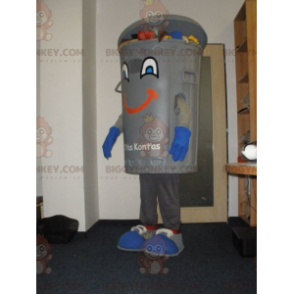 Giant Gray Trash Bin BIGGYMONKEY™ Mascot Costume. Dumpster