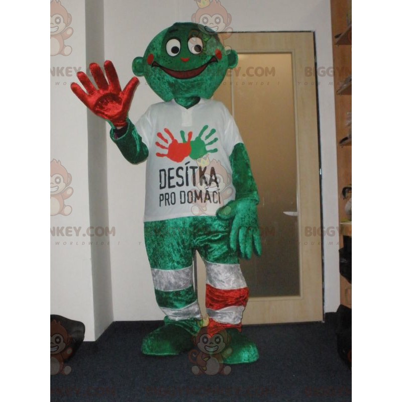 Green Man BIGGYMONKEY™ maskotkostume. Desitka pro domaci Green Man BIGGYMONKEY™ maskotkostume. Desitka pro domaci